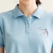 【Arnold Palmer 雨傘】女裝-左胸線條品牌LOGO刺繡POLO衫(天空藍)
