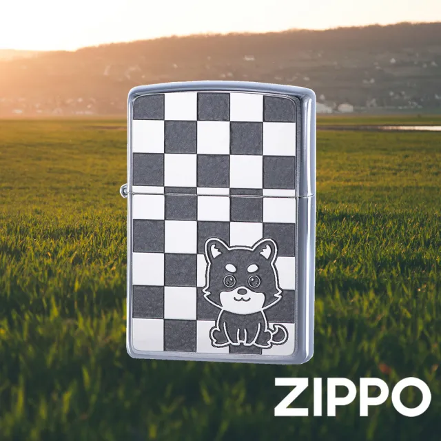 【Zippo官方直營】方格可愛柴犬防風打火機(美國防風打火機)