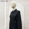 【EPISODE】休閒寬鬆腰帶棉質襯衫裙長洋裝E35706（黑）
