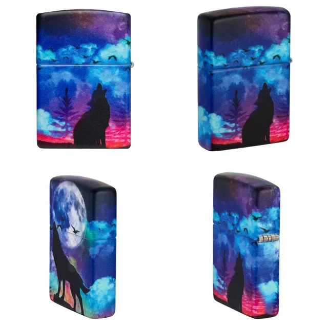 【Zippo官方直營】夜色狼嚎環繞設計防風打火機(美國防風打火機)