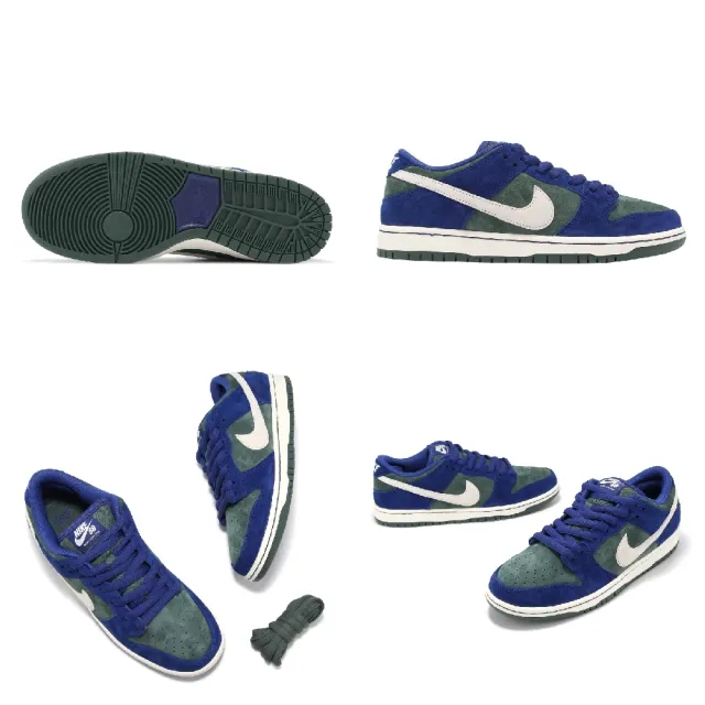 【NIKE 耐吉】休閒鞋 SB Dunk Low Pro 男鞋 女鞋 藍 綠 皮革 氣墊 滑板 板鞋(HF3704-400)