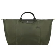 【LONGCHAMP】LE PLIAGE GREEN系列刺繡短把再生尼龍摺疊旅行袋(中/多色選)