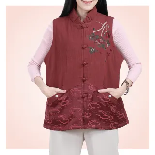 【花鈿】精緻小立領雲彩刺繡造型背心(KY3903)