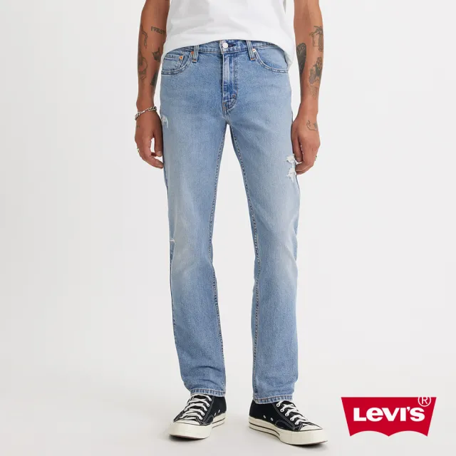 【LEVIS 官方旗艦】男款 511低腰修身窄管牛仔褲 / 精工輕藍染微磨損刷破 / 天絲棉 / 彈性布料 熱賣單品