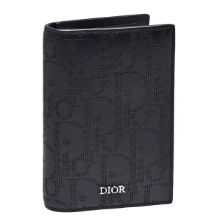 【Dior 迪奧】經典緹花小牛皮摺疊萬用卡夾(黑2ESCH138VPD_H03E)