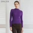 【EPISODE】修身百搭舒適坑條立領針織毛衣135503（紫）