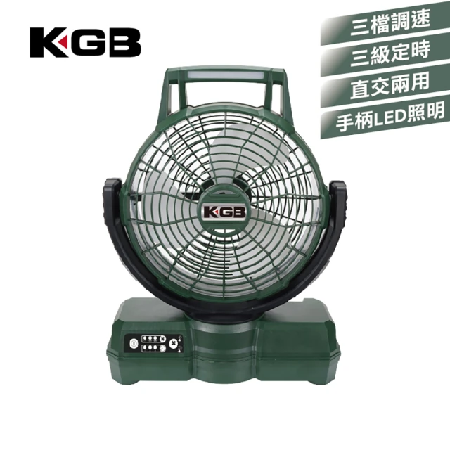 KGB TOOLS 工具寶 21V12吋插充電LED扇/露營扇循環扇戶外/停電必備5.0雙電組(機械堂副品牌 通用牧田電池)