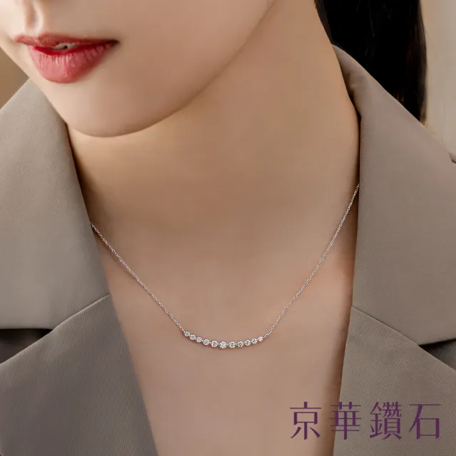 【Emperor Diamond 京華鑽石】18K金 共0.50克拉 鑽石項鍊 純真(微笑項鍊)