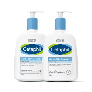 【Cetaphil 舒特膚】官方直營 溫和潔膚乳 500ml*2入(洗面乳/敏感肌/保濕/B3/B5/乾燥粗糙)