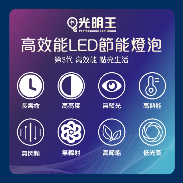 【光明王】LED節能燈泡_13W-10入組(高亮度 低光衰 壽命長 節能 省電 無閃頻 LED燈)