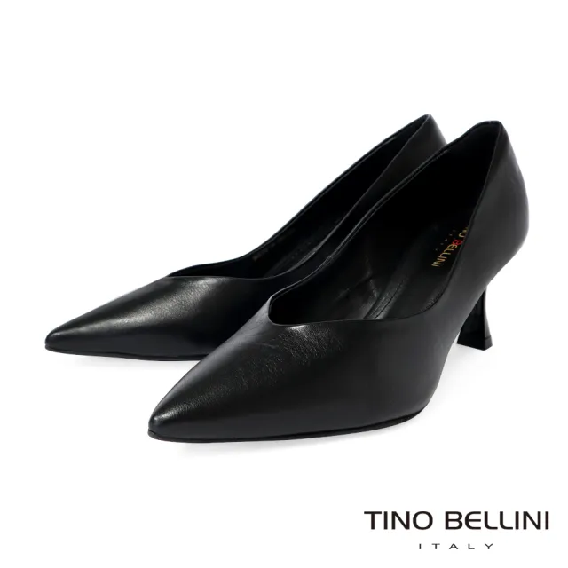 【TINO BELLINI 貝里尼】巴西進口素面尖頭酒杯跟鞋FWDT021-1(黑色)