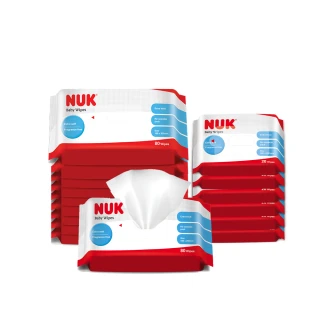 【NUK 官方直營】濕紙巾80抽x10+20抽x6入(超值組)