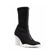 【Alexander McQueen】時尚流行拼色拉鍊造型短靴(黑)