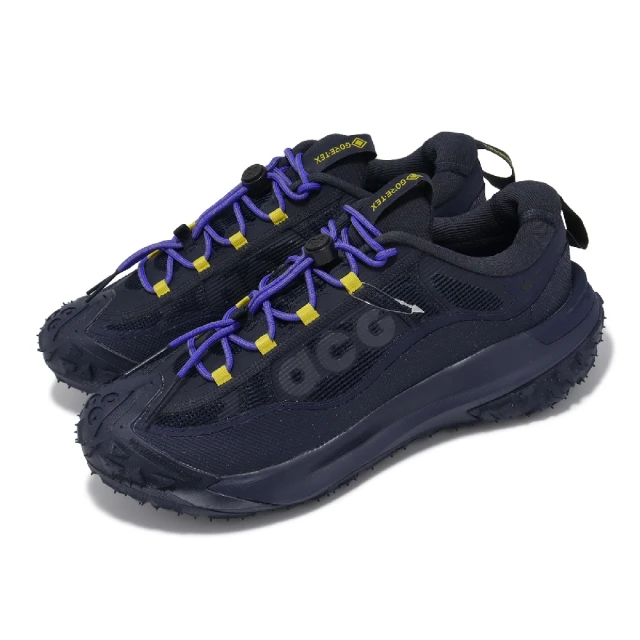 NIKE 耐吉NIKE 耐吉 戶外鞋 ACG Mountain Fly 2 Low GTX 男鞋 藍 黃 防水 抓地 郊山 運動鞋(HF6245-400)