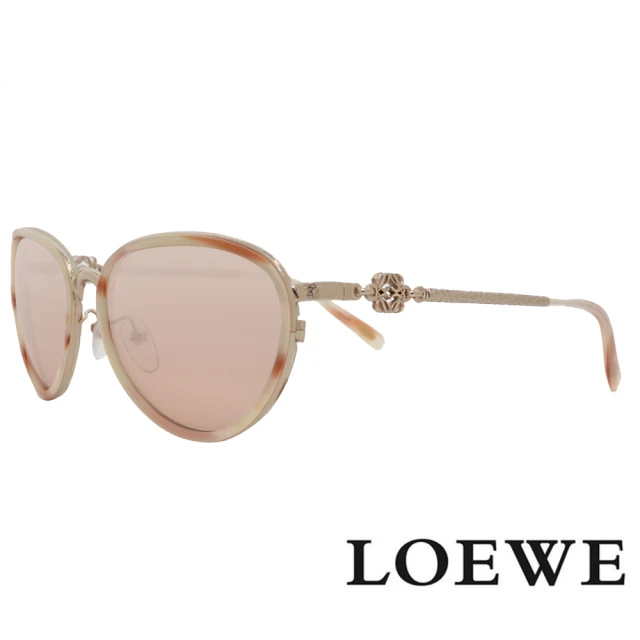 LOEWE 羅威 初春新款 春天氣息大方框款太陽眼鏡(粉紫 