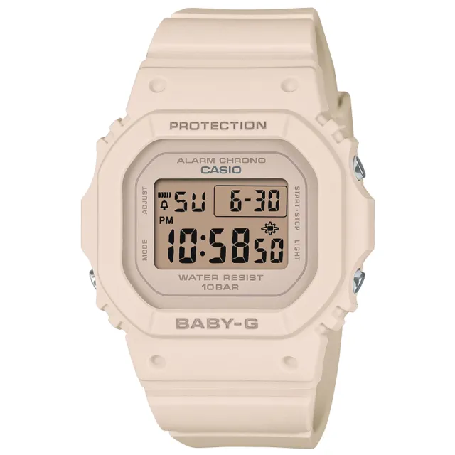 【CASIO 卡西歐】BABY-G 簡約纖薄方形電子腕錶 母親節 禮物(BGD-565U-4)