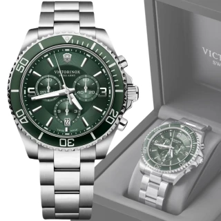 【VICTORINOX 瑞士維氏】Maverick 雙色計時石英腕錶 43mm(VISA-241946)