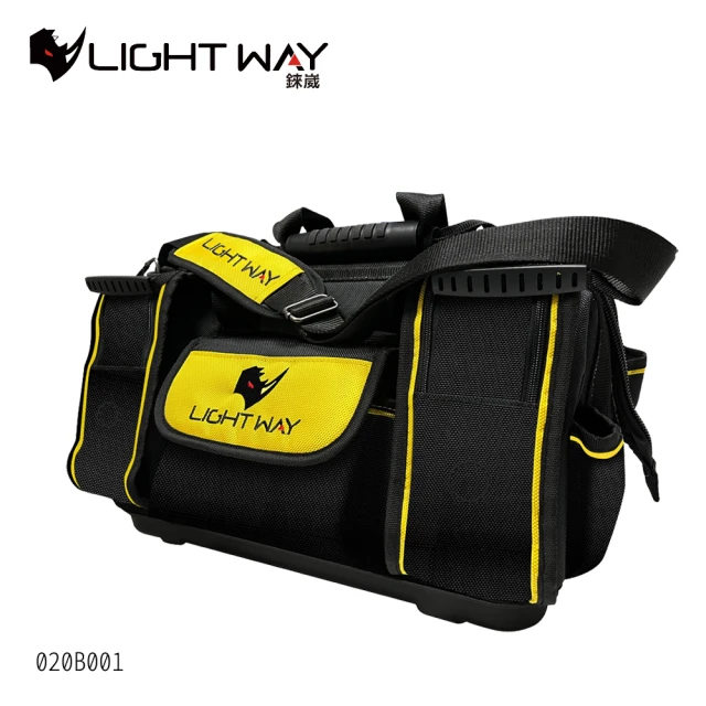 【LIGHT WAY】17吋硬底手提肩背兩用工具袋 020B001(側背工具包/收納袋/工作包/工具收納)