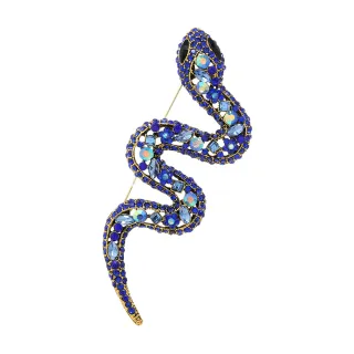 【Aphrodite 愛芙晶鑽】水晶胸針 蟒蛇胸針/華麗水晶美鑽蟒蛇造型胸針(3色任選)