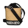 【KENZO】經典品牌Logo編織水桶包 黑色(FC52SA954B0999)