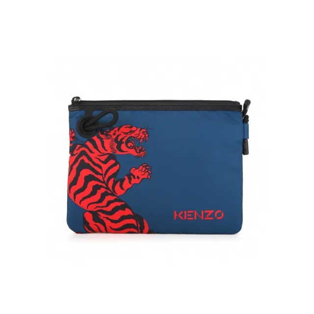 【KENZO】經典品牌Logo老虎圖騰斜背包 藍色(5PM402FS973)