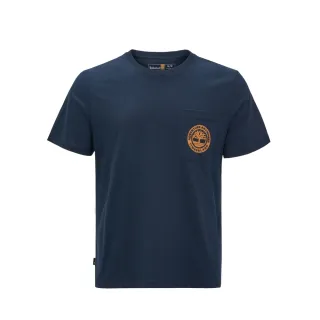 【Timberland】男款深寶石藍圖案口袋短袖T恤(A2QFA433)