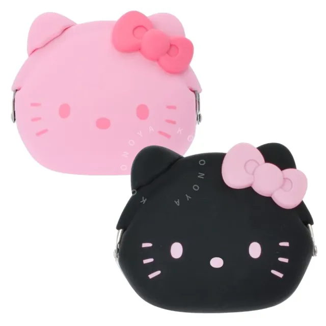 【小禮堂】雙11 Hello Kitty 矽膠扣型零錢包 p+g design - 大臉款(平輸品)