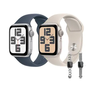 不鏽鋼錶帶組【Apple 蘋果】Apple Watch SE2 2023 GPS 44mm(鋁金屬錶殼搭配運動型錶帶)