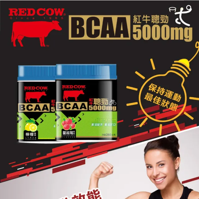 【RED COW 紅牛】聰勁BCAA -檸檬口味(260g罐裝)