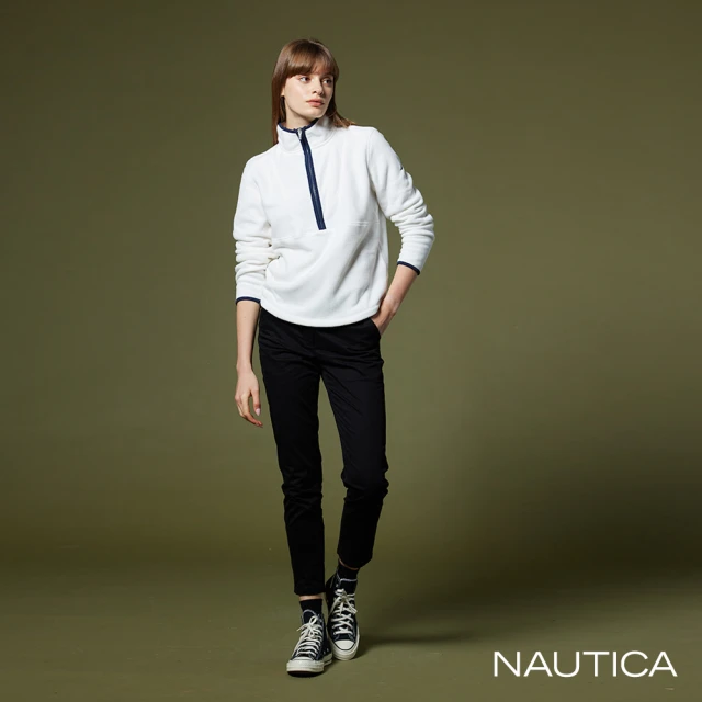 NAUTICA 女裝 俐落修身休閒褲(黑)