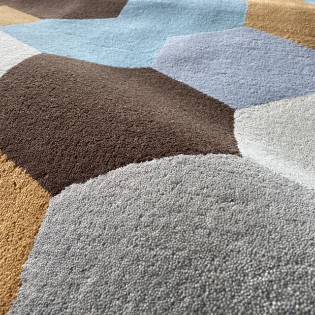 【山德力】設計師羊毛大地毯 382x560cm 楓丹(大尺寸 幾何感 六角形)