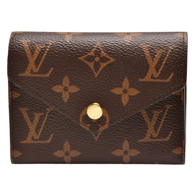 【Louis Vuitton 路易威登】M62472經典Victorine系列Monogram帆布印花三折暗釦短夾