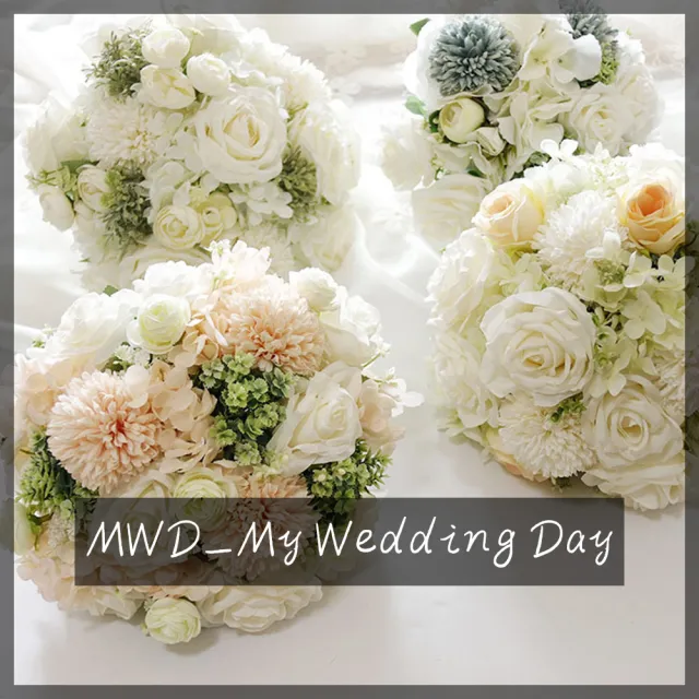 【MWD】新娘捧花 婚用花束 仿真手捧花 WD0370(森系捧花 歐式捧花 婚禮捧花)