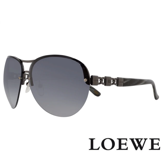 LOEWE 羅威 品牌經典大理石紋鍊鎖設計款太陽眼鏡(黑/黑灰 SLW379-0568)