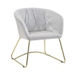 【AT HOME】淺灰色科技布質鐵藝休閒椅/餐椅  現代新設計(英倫)