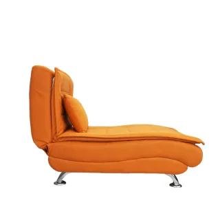 【HOME+】貴妃躺椅 橘色單人椅 沙發椅 客廳躺椅 躺椅沙發 沙發躺椅 B-CLO1(懶人躺椅 布沙發 折疊沙發)