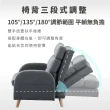 【RICHOME】悠然沙發躺椅/單人沙發/布沙發(附腳座)