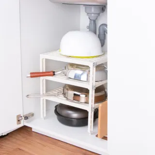 【Belca】日本廚衛槽下立式迷你三層(鍋具收納/廚房收納架)