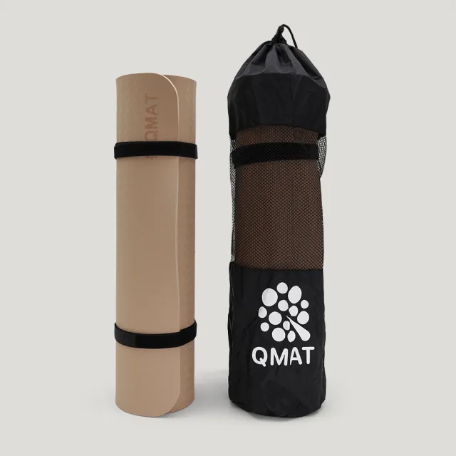 【QMAT】8mm瑜珈墊-8色可選 台灣製(附贈束帶及收納網袋 運動墊 遊戲墊 發呆墊)
