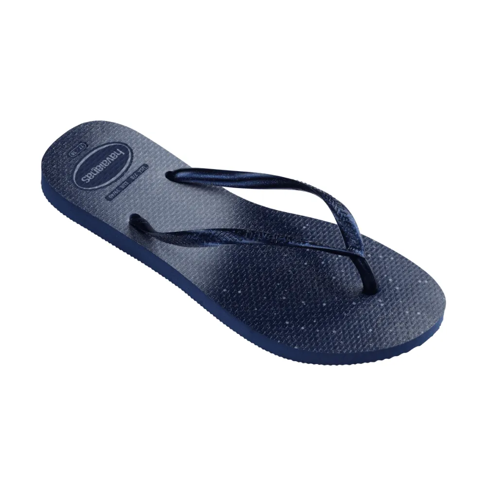 【havaianas 哈瓦仕】拖鞋 女鞋 夾腳拖 星空 漸層 Slim Gloss 藍 4145617-4368W(哈瓦士)