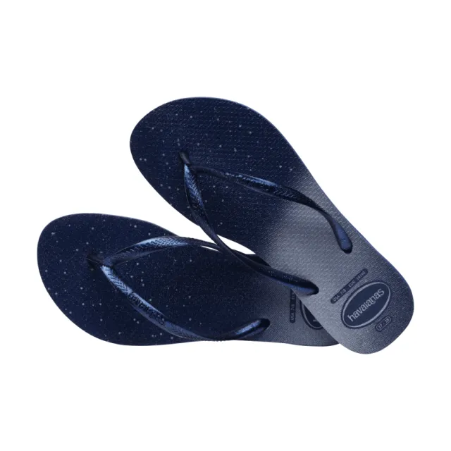 【havaianas 哈瓦仕】拖鞋 女鞋 夾腳拖 星空 漸層 Slim Gloss 藍 4145617-4368W(哈瓦士)