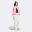 【adidas 愛迪達】外套 女款 運動外套 三葉草 亞規 新年 VELOUR SST JKT 粉 IX4223