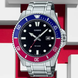 【CASIO 卡西歐】槍魚 可樂圈 黑水鬼 防水200米 運動腕錶 618 年中慶 禮物(MDV-107D-1A3V)