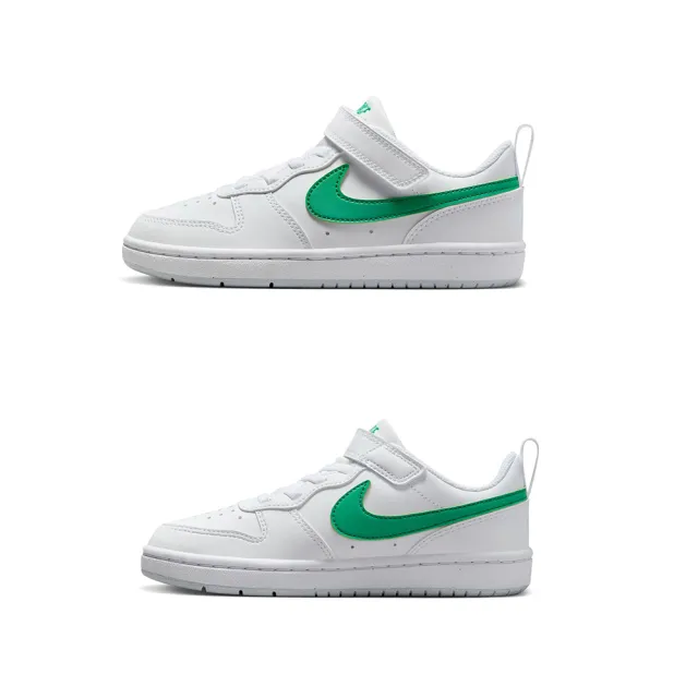 【NIKE 耐吉】運動鞋 童鞋 中童 兒童 魔鬼氈 COURT BOROUGH LOW RECRAFT PS 白綠 DV5457-109