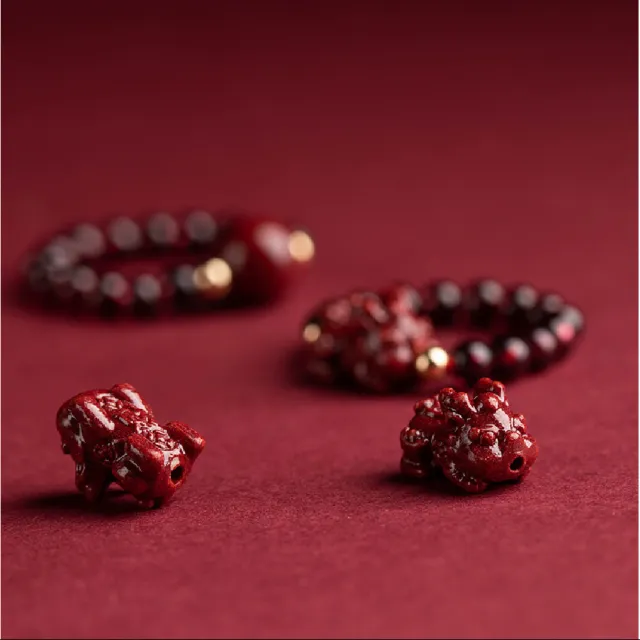 【赫本珠寶】轉運朱砂貔貅石榴石戒指-財運滾滾(戒指)