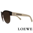【LOEWE 羅威】流行半框街頭風款太陽眼鏡(乳白/咖啡 SLW844-0722)