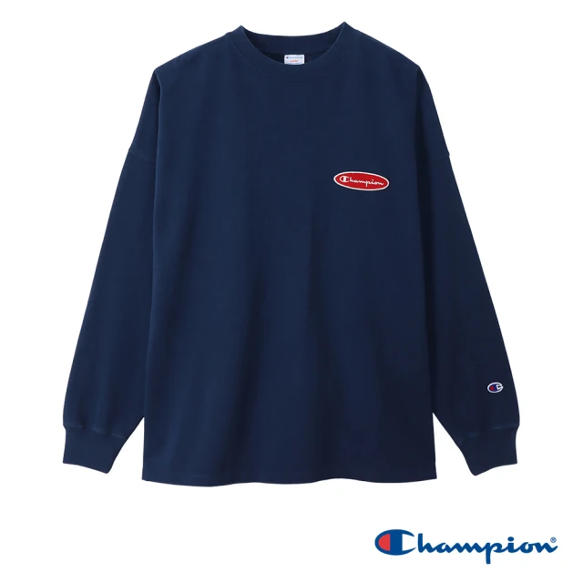 ChampionChampion 官方直營-CASUAL布貼圓領上衣-男(深藍色)