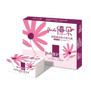 【Yodo優朵】超細柔抽取式花紋衛生紙150抽x70包/箱X2