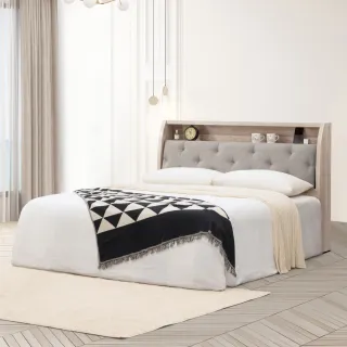 【Homelike】喜家居雙人加大6尺附插座床台組(2236)