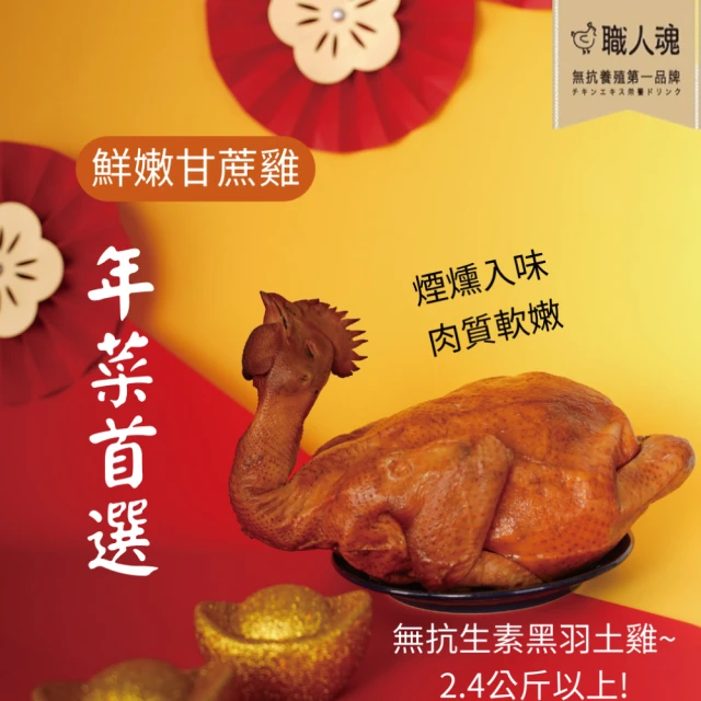 職人魂 甘蔗黑羽土雞肉-特級大全雞2.4Kg(年菜預購)優惠